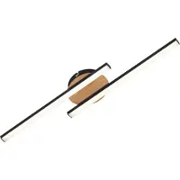 Briloner - LED Plafonniére - plafondlamp - 12 watt - 960 lumen - 3.000 kelvin - houtzwart
