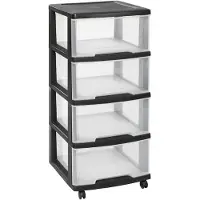 Curver ladesysteem met wielen 4x 20 liter - zwart