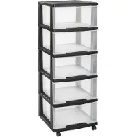 Curver Essentials Ladesysteem - 5x20 liter - zwart/transparant