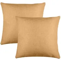 Stof Textile sierkussen Bea - 2x - camel - 50 x 50 cm - bank kussens - zitkussens - binnen/buiten - polyester