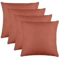 Stof Textile sierkussen Bea - 4x - terracotta - 50 x 50 cm - bank kussens - zitkussens - binnen/buiten - polyester