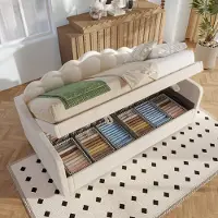 Merax Slaapbank - hydraulisch bed - eenpersoonsbed - zonder matras - fluweel - Van kleur wisselende LED-strip - 90x200cm - Beige