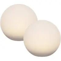 Anna's Collection Solar bol lamp - 2x - kunststof - D30 cm - warm wit - tuinverlichting