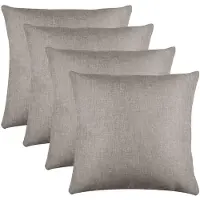 Stof Textile sierkussen Bea - 4x - beige - 50 x 50 cm - bank kussens - zitkussens - binnen/buiten - polyester