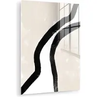 MuchoWow Glasschilderij 120x160 cm - Schilderij acrylglas - Abstract - Lijn - Design - Pastel - Foto op glas - Muurdecoratie woonkamer - Wanddecoratie slaapkamer - Schilderijen