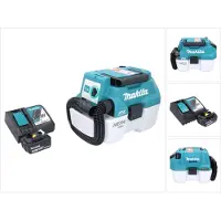 Makita DVC 750 LRG1 accustofzuiger LXT 18 V 67 mbar 7,5 l borstelloos + 1x accu 6,0 Ah + oplader