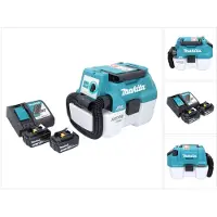 Makita DVC 750 LRF accustofzuiger LXT 18 V 67 mbar 7,5 l borstelloos + 2x accu 3,0 Ah + oplader