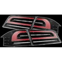 AlphaRex 12-21 Tesla Model S LUXX-Series LED Tail Lights - Black/Red (US Models Only)