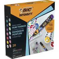 BIC Intensity Paint Markers - Verfstiften - Stiften voor Volwassenen - Diverse Kleuren - Watervaste Marker met Medium Pun - 20 Stuks