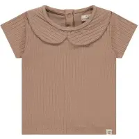 A Tiny Story T-shirt roze Meisjes Stretchkatoen Peter Pan-kraag Effen - maat 56