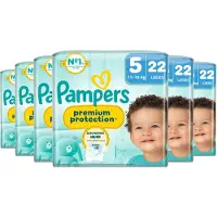 Pampers Premium Protection Maat 5 luiers - 6 x 22 stuks - 11kg tm 16kg