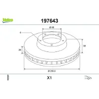 Valeo 197643 Remschijf