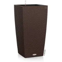 Lechuza CUBICO Cottage 30 - Plantenbak - met uitneembare binnenbak - met bewateringssysteem - ALL-IN-ONE set met LECHUZA-PON - mokka