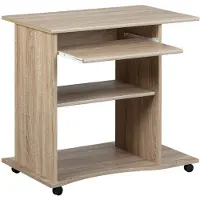 Inter Link Computertafel links, model Durini, 80 cm breed, met toetsenbordlade, kleur Sonoma eik