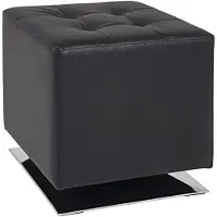 Haku kruk, draaibaar, bekleed, B 400 x D 400 x H 420 mm, kunstleer en staal, zwart-chroom