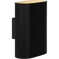 Lucide ovalis wandlamp zwart 2x9w