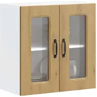 vidaXL Keukenbovenkast met glazen deur Kalmar bewerkt hout artisanaal eiken