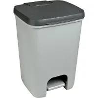 Curver Essentials pedaalemmer - 20 liter - Zilver / Antraciet