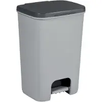 Curver Essentials, 40 liter, Rechthoekig, Kunststof, Grijs, Met pedaal, 380 mm