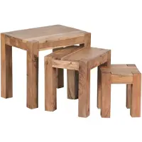 Wohnling Bijzettafelset MUMBAI acacia bruin