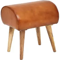 Wohnling Poef echt leer 40x53x45 cm