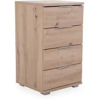Pol-Power bijzetmeubel nachtkastje 4 laden materiaal hout decoratief folie 46x79x42 cm