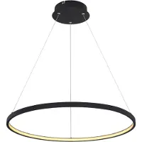 Globo Ralph LED Hanglamp – Ø60 cm – Zwart – Dimbaar – 3 Ringen – 57W – 3000K