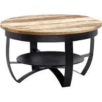 Wohnling Salontafel mangohout zwart 60x34x60 cm
