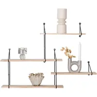 House Nordic - Wandplank Naturel - 99x17x62cm - Set van 4 - Harlem