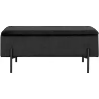 House Nordic - Bankje met Opbergruimte Luna - 95 x 36,5 x 46 cm - Zwart