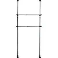Wenko Herkules Kledingstangen Zwart - 2-Delig - Verstelbaar 75-120 cm
