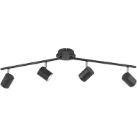 JUST LIGHT Plafondspot Tarik GU10 4-lamps antraciet, zwart, Woon-/ Eetkamer, metaal, Modern, LED plafondlamp