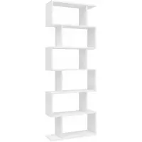 Wohnling Spaanplaat Boekenkast 6 700 x 235 x 1,900 mm Wit