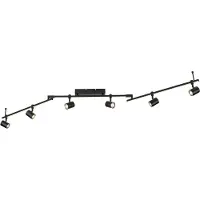 Paul Neuhaus LED plafondspot Barik, 188 cm, verstelbaar Barik, zwart, Woon-/ Eetkamer, metaal, LED plafondlamp