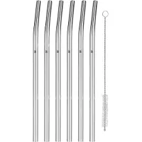 WMF Drinkrietjes 24 cm, set van 6 stuks, met borstel,