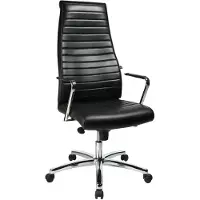 Topstar bureaustoel "Chairman X", echt leer, zwart. Verzendkosten zijn van toepassing
