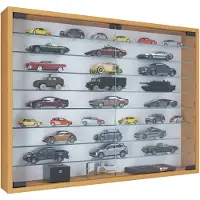 VCM MandosaXXL glazen vitrines wandmontage 2 glazen deuren beuken decor.
