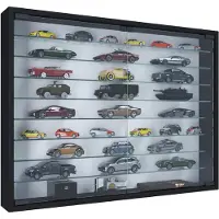 VCM MandosaXXL glazen vitrines wandmontage 2 glazen deuren zwart.