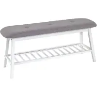 Haku Zitbank met opbergrek | 100 x 30 x 44 cm | Wit