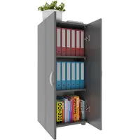Hioshop Ulas archiefkast, 3 dossierhoogtes, 2 legborden, voor ca. 21 dossiers, vleugeldeuren, B 490 x D 340 x H 1080 mm, hout, antraciet