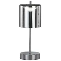 FHL Easy! LED-tafellamp Riva, dimbaar, alu / grijs / zink, Woon-/ Eetkamer, Glas, Modern, LED tafellamp