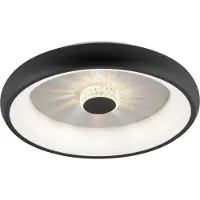 JUST LIGHT Ronde plafondlamp Vertigo zwart Ø 46,5cm