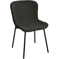 Ebuy24 Maceda eetkamerstoel bouclé donkergroen.