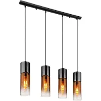 Globo Strakke Hanglamp Annika 4 Lichts Gunmetal