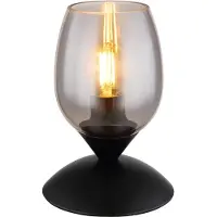Globo Tafellamp Kuwaita Zwart Met Smoke Glas