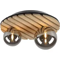 JUST LIGHT Houten Plafondlamp Green Stika Rond