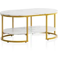 Wohnling Salontafel wit marmerlook 100x60 cm Wit