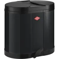 Wesco Eco-verzamelaar Prullenbak | 30 Liter | Duo Pedaalemmer (2x15 Liter) | Metaal - Zwart | Afvalscheiding - Made in Germany