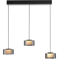 Paul Neuhaus 3-lichts hanglamp Rika zwart