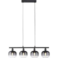 JUST LIGHT Zwarte hanglamp Zea 4-lichts
